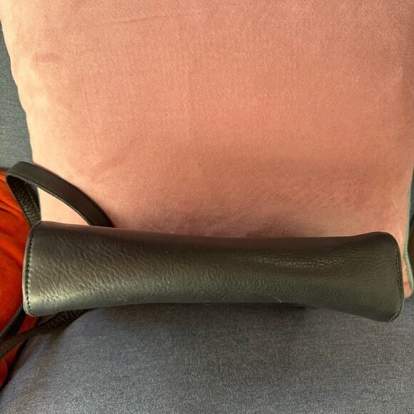 Calleen Cordero Handmade Black Leather & Silver Studded Crossbody Messenger Bag - Picture 5 of 8